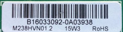 MAIN FUENTE PARA TV INSIGNIA / NUMERO DE PARTE 5524S19ME9 / TED.M3393.EA558 / 55.24S19.ME9 / S240HF60 V3 / M238HVN01.2 / 20160225 / PANEL 96.24S19.005 / DISPLAY M238HVN01.2 / MODELO NS-24D510NA17	 - Imagen 2